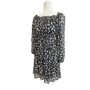 NEW With Tags: ee:some Black & Beige Leopard Print Dress - Size Small